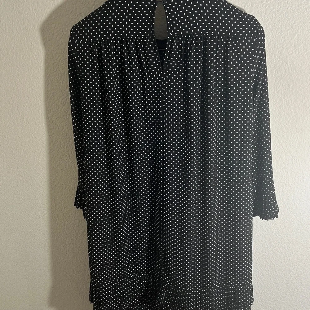Kate spade New York Black & White PolkaDot midi dress dainty flowy Sz 10